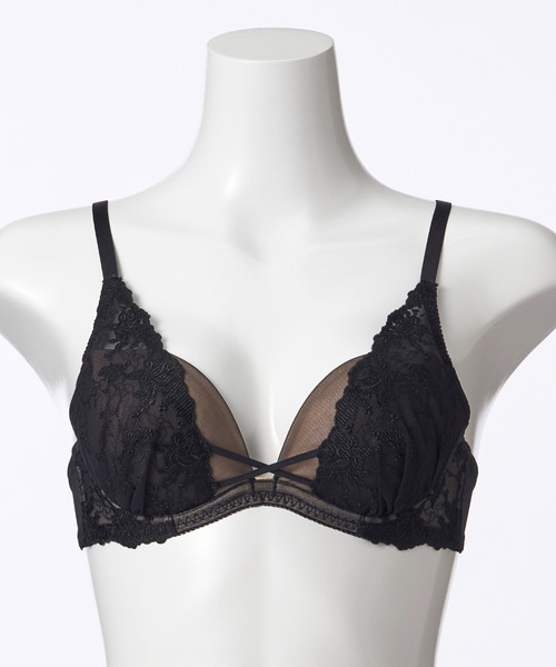 上下サイズ別可◆dolce invita◆ボタニカルブラックブラジリアン Dolce Fiora ブラジャー ショーツセット 「楽ちんフィットブラ