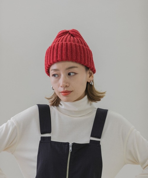 CLIPPER CASUALS（クリッパーカジュアル）の「CLIPPER　リブニット帽（ニットキャップ/ビーニー・レディース・ライトグレー/チャコールグレー/レッド/ネイビー/ホワイト・FREE）」の5枚目の写真