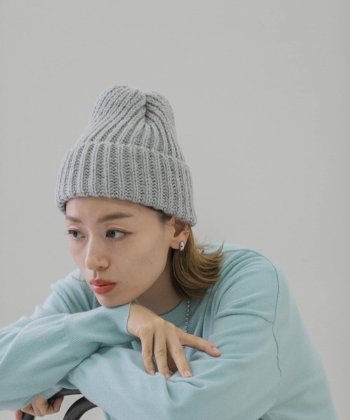 CLIPPER CASUALS（クリッパーカジュアル）の「CLIPPER　リブニット帽（ニットキャップ/ビーニー・レディース・ライトグレー/チャコールグレー/レッド/ネイビー/ホワイト・FREE）」の3枚目の写真