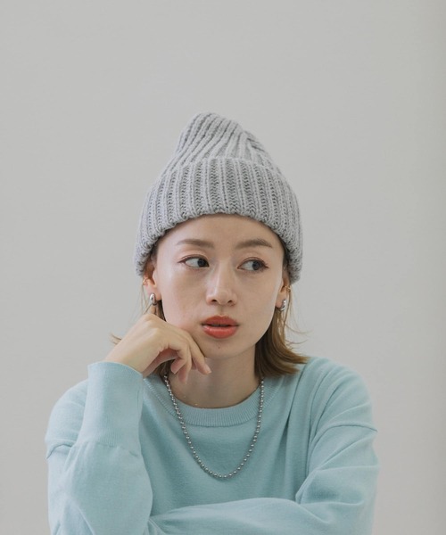 CLIPPER CASUALS（クリッパーカジュアル）の「CLIPPER　リブニット帽（ニットキャップ/ビーニー・レディース・ライトグレー/チャコールグレー/レッド/ネイビー/ホワイト・FREE）」の10枚目の写真