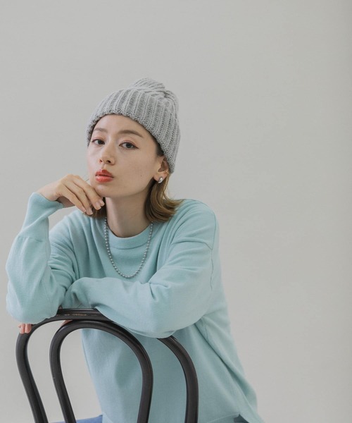 CLIPPER CASUALS（クリッパーカジュアル）の「CLIPPER　リブニット帽（ニットキャップ/ビーニー・レディース・ライトグレー/チャコールグレー/レッド/ネイビー/ホワイト・FREE）」の11枚目の写真