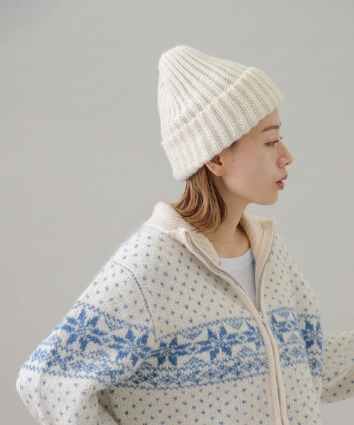 CLIPPER CASUALS（クリッパーカジュアル）の「CLIPPER　リブニット帽（ニットキャップ/ビーニー・レディース・ライトグレー/チャコールグレー/レッド/ネイビー/ホワイト・FREE）」の6枚目の写真