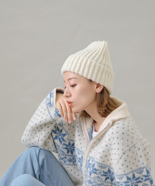 CLIPPER CASUALS（クリッパーカジュアル）の「CLIPPER　リブニット帽（ニットキャップ/ビーニー・レディース・ライトグレー/チャコールグレー/レッド/ネイビー/ホワイト・FREE）」の7枚目の写真
