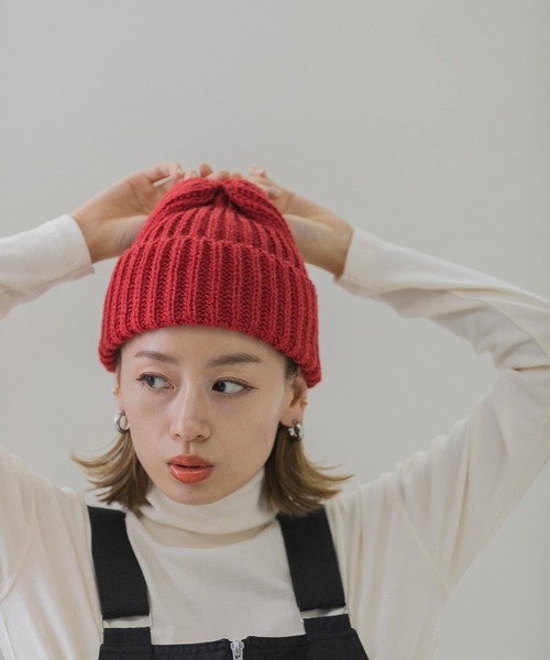 CLIPPER CASUALS（クリッパーカジュアル）の「CLIPPER　リブニット帽（ニットキャップ/ビーニー・レディース・ライトグレー/チャコールグレー/レッド/ネイビー/ホワイト・FREE）」の15枚目の写真