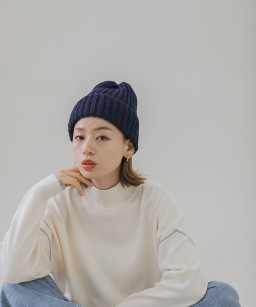 CLIPPER CASUALS（クリッパーカジュアル）の「CLIPPER　リブニット帽（ニットキャップ/ビーニー・レディース・ライトグレー/チャコールグレー/レッド/ネイビー/ホワイト・FREE）」の12枚目の写真