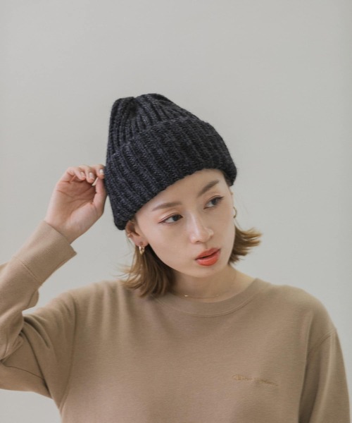 CLIPPER CASUALS（クリッパーカジュアル）の「CLIPPER　リブニット帽（ニットキャップ/ビーニー・レディース・ライトグレー/チャコールグレー/レッド/ネイビー/ホワイト・FREE）」の8枚目の写真