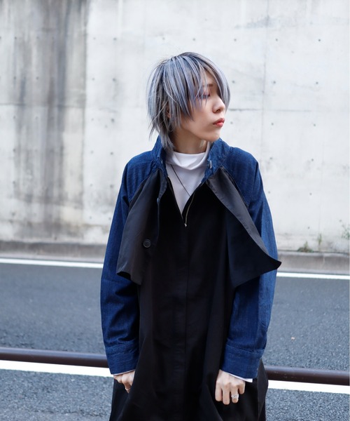 rovtski(ロフトスキー)の「デニム切換えトレンチコート(トレンチコート・レディース・ブラック系その他・FREE)」の7枚目の写真