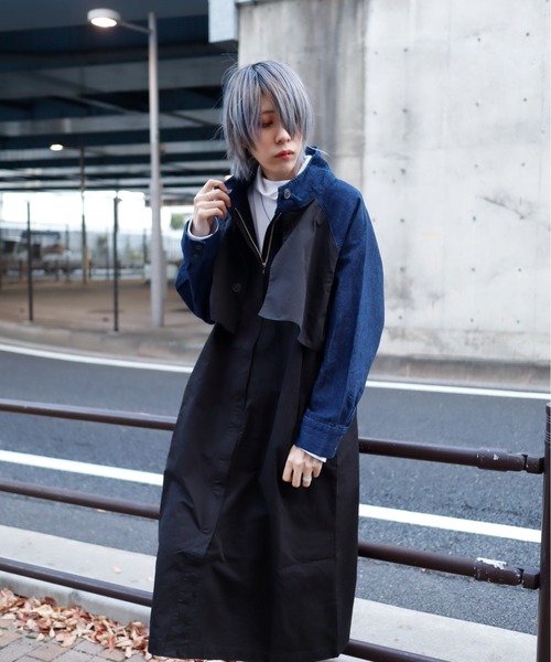 rovtski(ロフトスキー)の「デニム切換えトレンチコート(トレンチコート・レディース・ブラック系その他・FREE)」の9枚目の写真