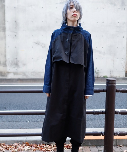 rovtski(ロフトスキー)の「デニム切換えトレンチコート(トレンチコート・レディース・ブラック系その他・FREE)」の11枚目の写真