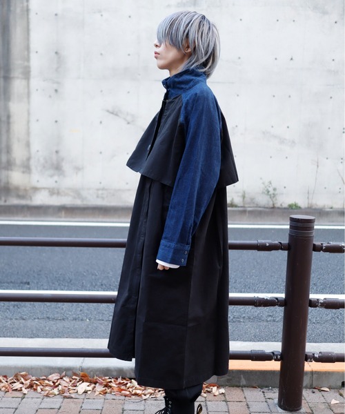 rovtski(ロフトスキー)の「デニム切換えトレンチコート(トレンチコート・レディース・ブラック系その他・FREE)」の12枚目の写真