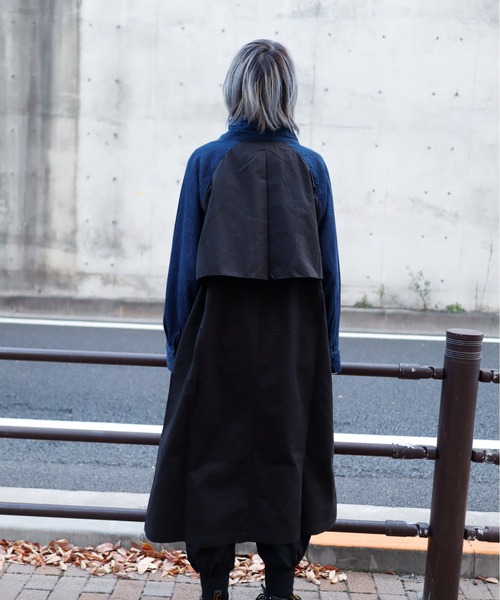 rovtski(ロフトスキー)の「デニム切換えトレンチコート(トレンチコート・レディース・ブラック系その他・FREE)」の13枚目の写真