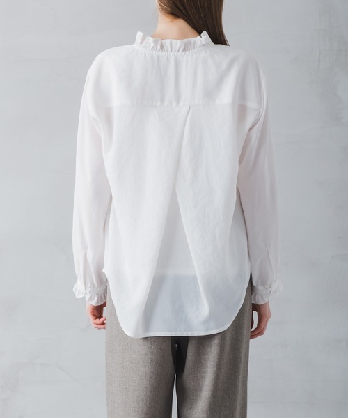 ブラウス シャツ 「WHYTO. / ホワイト」チェックフリルブラウス レディース whyto ホワイト フリル ネック ブラウス “frill neck blouse
