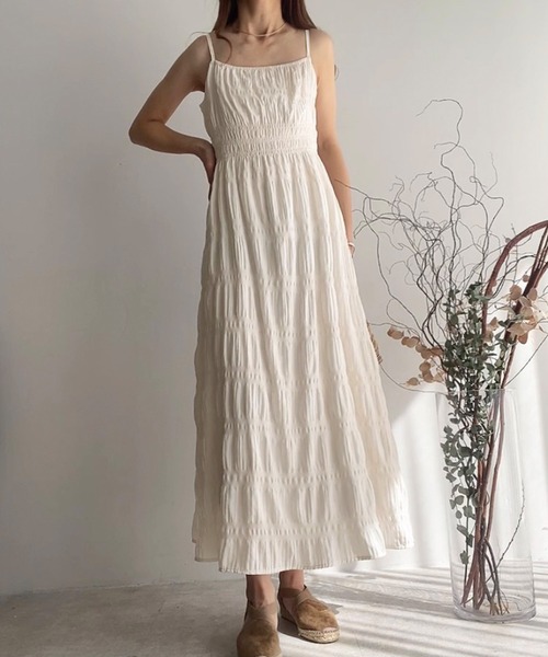 FILLOU（FILLOU）の「マジョルカシャーリングキャミワンピース（ワンピース・レディース・アイボリー/ブラック/オフホワイト・X-LARGE/LARGE/MEDIUM）」の9枚目の写真