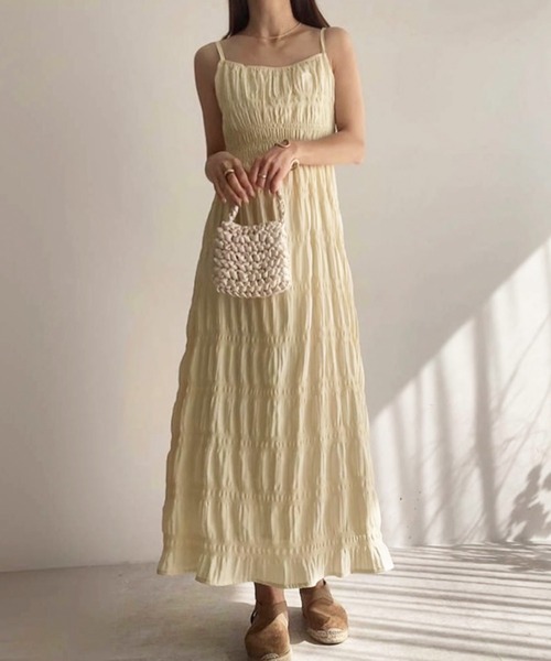 FILLOU（FILLOU）の「マジョルカシャーリングキャミワンピース（ワンピース・レディース・アイボリー/ブラック/オフホワイト・X-LARGE/LARGE/MEDIUM）」の11枚目の写真