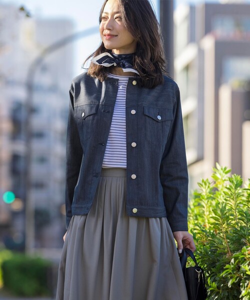 J.PRESS Ladies（J.プレス レディス）の「【洗える】ソフトブロード ランダムタック スカート（スカート・レディース・ブラック系/ライトグレー系・XXS/XS/S）」の4枚目の写真