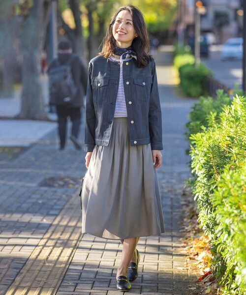 J.PRESS Ladies（J.プレス レディス）の「【洗える】ソフトブロード ランダムタック スカート（スカート・レディース・ブラック系/ライトグレー系・XXS/XS/S）」の5枚目の写真