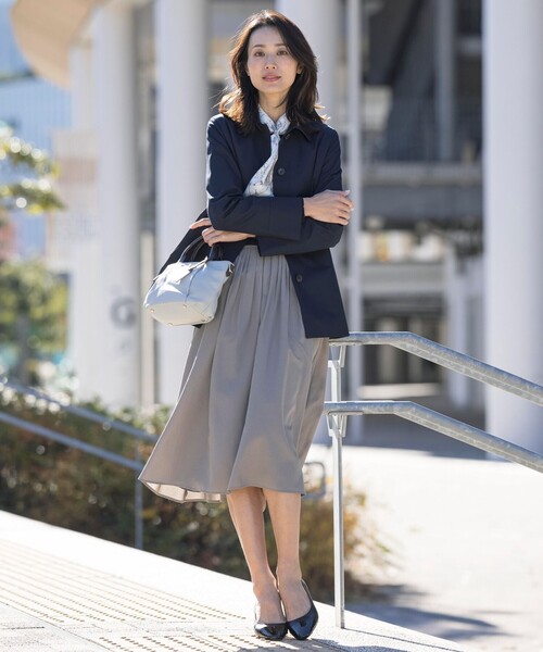 J.PRESS Ladies（J.プレス レディス）の「【洗える】ソフトブロード ランダムタック スカート（スカート・レディース・ブラック系/ライトグレー系・XXS/XS/S）」の6枚目の写真