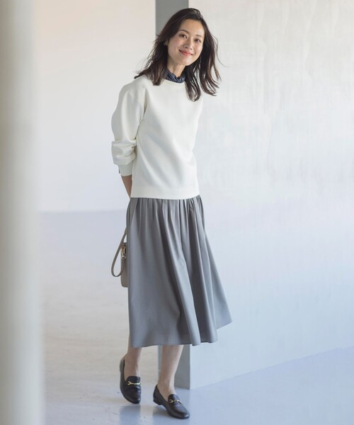 J.PRESS Ladies（J.プレス レディス）の「【洗える】ソフトブロード ランダムタック スカート（スカート・レディース・ブラック系/ライトグレー系・XXS/XS/S）」の7枚目の写真