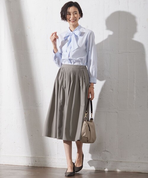 J.PRESS Ladies（J.プレス レディス）の「【洗える】ソフトブロード ランダムタック スカート（スカート・レディース・ブラック系/ライトグレー系・XXS/XS/S）」の14枚目の写真