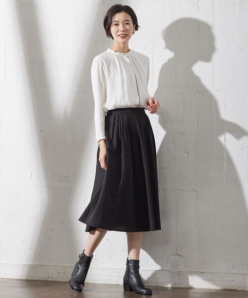 J.PRESS Ladies（J.プレス レディス）の「【洗える】ソフトブロード ランダムタック スカート（スカート・レディース・ブラック系/ライトグレー系・XXS/XS/S）」の21枚目の写真