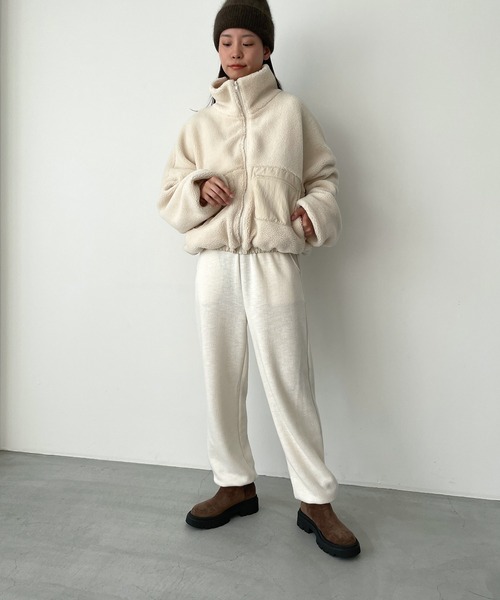 CANAL JEAN(キャナルジーン)の「El mar アウトポケットボアブルゾン(ブルゾン・レディース・チャコールグレー/クリーム・ONE SIZE)」の5枚目の写真