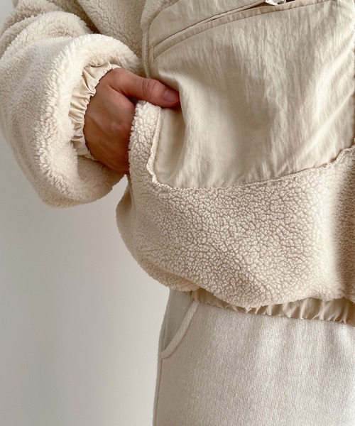 CANAL JEAN(キャナルジーン)の「El mar アウトポケットボアブルゾン(ブルゾン・レディース・チャコールグレー/クリーム・ONE SIZE)」の16枚目の写真