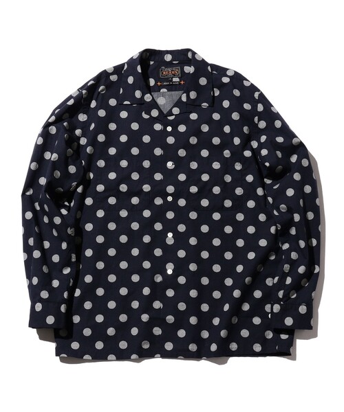 BEAMS PLUS（ビームスプラス）の「オーバー プリント オープンカラー シャツ（シャツ/ブラウス・メンズ・ブラウン/ネイビー・S/M/L/XL）」の2枚目の写真
