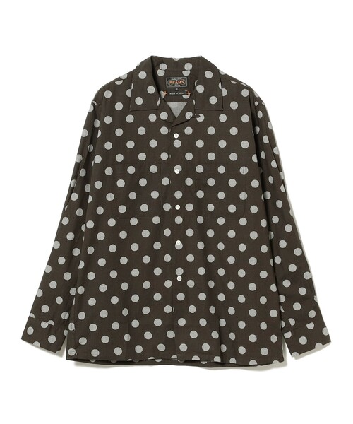 BEAMS PLUS（ビームスプラス）の「オーバー プリント オープンカラー シャツ（シャツ/ブラウス・メンズ・ブラウン/ネイビー・S/M/L/XL）」の15枚目の写真