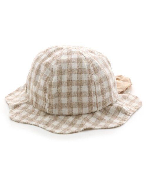 Ampersand（アンパサンド）の「日よけ付きリボンハット_UVカット（ハット・キッズ・アイボリー/サックスブルー/ベージュ/ネイビー/ピンク・52/54/56/48/50）」の3枚目の写真
