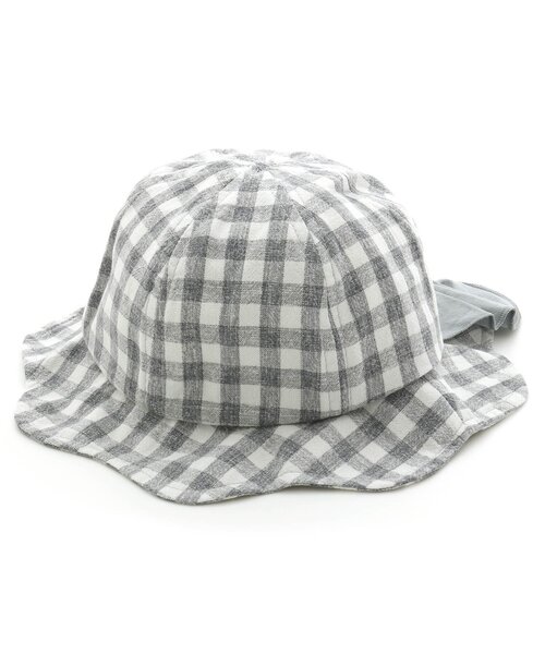 Ampersand（アンパサンド）の「日よけ付きリボンハット_UVカット（ハット・キッズ・アイボリー/サックスブルー/ベージュ/ネイビー/ピンク・52/54/56/48/50）」の4枚目の写真