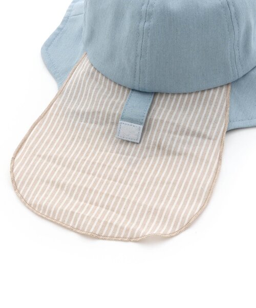 Ampersand（アンパサンド）の「日よけ付きリボンハット_UVカット（ハット・キッズ・アイボリー/サックスブルー/ベージュ/ネイビー/ピンク・52/54/56/48/50）」の7枚目の写真
