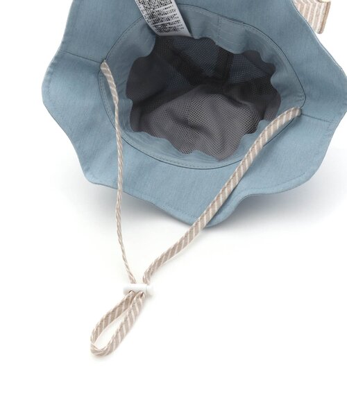 Ampersand（アンパサンド）の「日よけ付きリボンハット_UVカット（ハット・キッズ・アイボリー/サックスブルー/ベージュ/ネイビー/ピンク・52/54/56/48/50）」の9枚目の写真