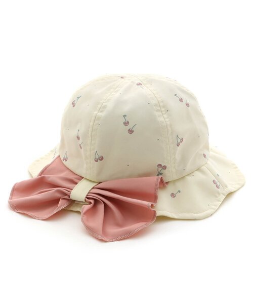 Ampersand（アンパサンド）の「日よけ付きリボンハット_UVカット（ハット・キッズ・アイボリー/サックスブルー/ベージュ/ネイビー/ピンク・52/54/56/48/50）」の13枚目の写真