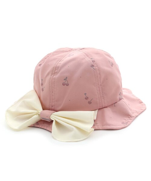Ampersand（アンパサンド）の「日よけ付きリボンハット_UVカット（ハット・キッズ・アイボリー/サックスブルー/ベージュ/ネイビー/ピンク・52/54/56/48/50）」の15枚目の写真