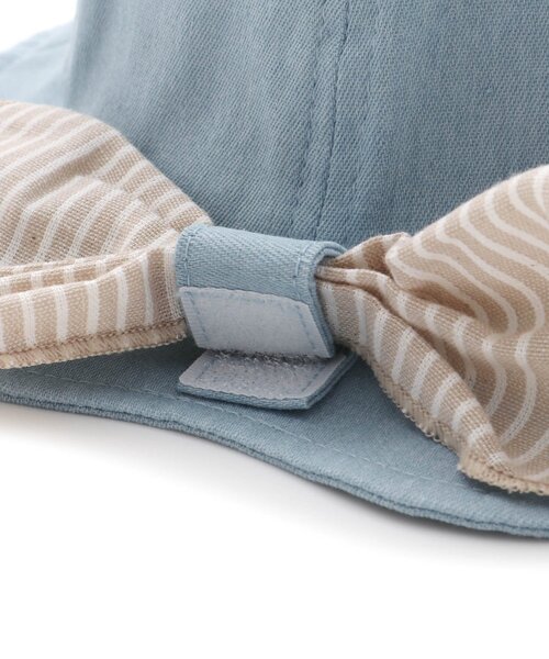 Ampersand（アンパサンド）の「日よけ付きリボンハット_UVカット（ハット・キッズ・アイボリー/サックスブルー/ベージュ/ネイビー/ピンク・52/54/56/48/50）」の20枚目の写真