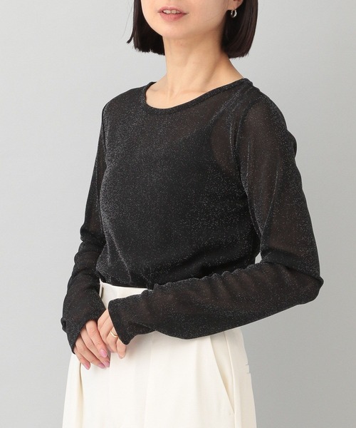 A part by（アパートバイ）の「ラメシアープルオーバー_長袖（Tシャツ/カットソー・レディース・ピンク系その他/ブラック/オフホワイト・FREE）」の21枚目の写真