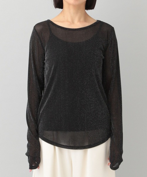 A part by（アパートバイ）の「ラメシアープルオーバー_長袖（Tシャツ/カットソー・レディース・ピンク系その他/ブラック/オフホワイト・FREE）」の14枚目の写真