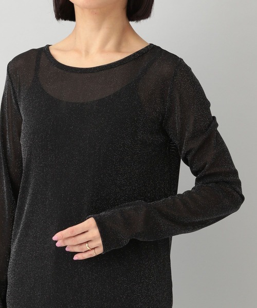 A part by（アパートバイ）の「ラメシアープルオーバー_長袖（Tシャツ/カットソー・レディース・ピンク系その他/ブラック/オフホワイト・FREE）」の5枚目の写真