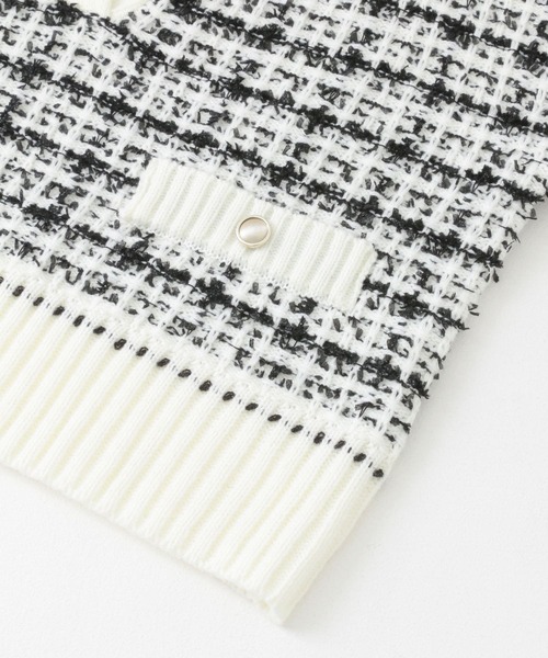 HEYUMM（ヘユム）の「キーネックツイードセーター（ニット/セーター・レディース・ホワイト系その他/ブルー系その他/ブラック系その他・ONE）」の21枚目の写真