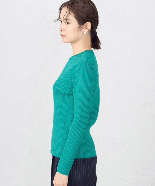 COMME CA ISM（コムサイズム）の「クルーネック リブニット（ニット/セーター・レディース・ブラック/ホワイト/エメラルド・LARGE/MEDIUM）」の10枚目の写真