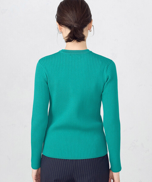 COMME CA ISM（コムサイズム）の「クルーネック リブニット（ニット/セーター・レディース・ブラック/ホワイト/エメラルド・LARGE/MEDIUM）」の11枚目の写真