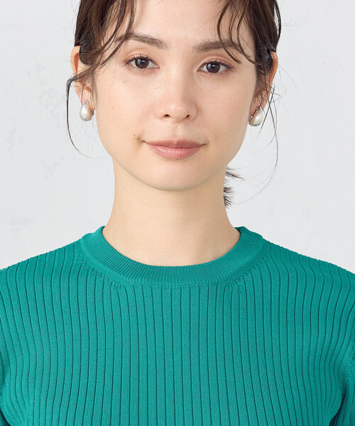 COMME CA ISM（コムサイズム）の「クルーネック リブニット（ニット/セーター・レディース・ブラック/ホワイト/エメラルド・LARGE/MEDIUM）」の12枚目の写真