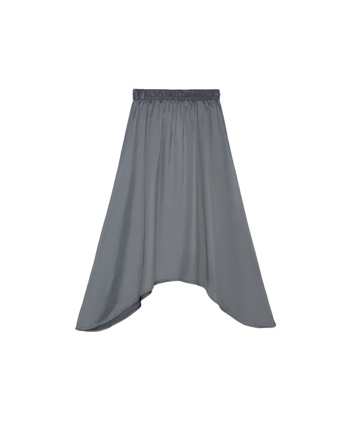ELOOPS(イーループス)の「【 ELOOPS 】ヘムランドカットフレアサテンスカート(スカート・レディース・アイボリー/チャコールグレー・S/M/L)」の5枚目の写真
