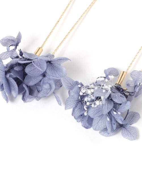 GLOBAL WORK（グローバルワーク）の「MADE IN JAPANドライフラワー5本セットピン/993098（ヘアピン・レディース・ブルー/ホワイト・ONE SIZE）」の5枚目の写真