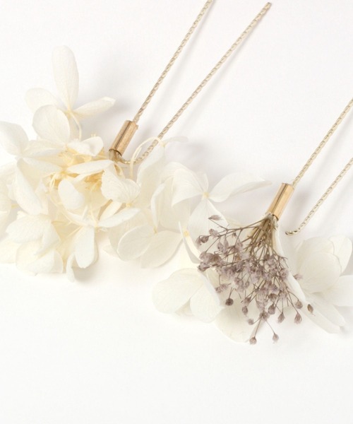 GLOBAL WORK（グローバルワーク）の「MADE IN JAPANドライフラワー5本セットピン/993098（ヘアピン・レディース・ブルー/ホワイト・ONE SIZE）」の7枚目の写真