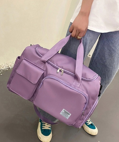 Miniministore（ミニミニストア）の「ボストンバッグレディース大容量旅行カバン（ボストンバッグ・レディース・ブルーグレー/ラベンダー/グレー/ブラック/コーラルピンク/パープル・FREE）」の12枚目の写真