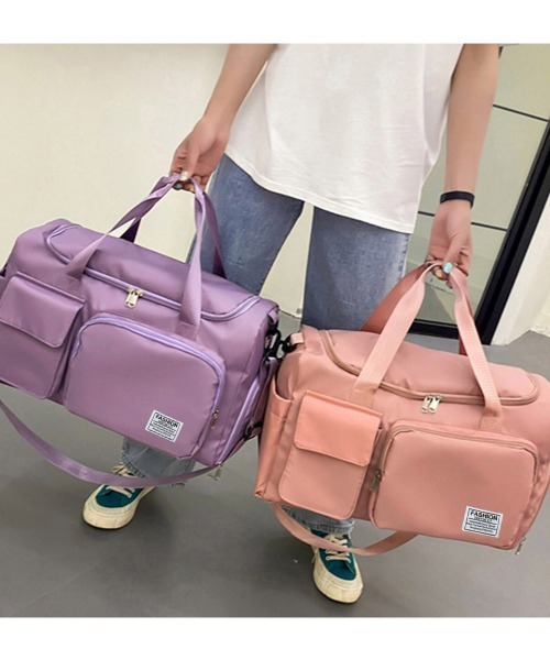 Miniministore（ミニミニストア）の「ボストンバッグレディース大容量旅行カバン（ボストンバッグ・レディース・ブルーグレー/ラベンダー/グレー/ブラック/コーラルピンク/パープル・FREE）」の13枚目の写真