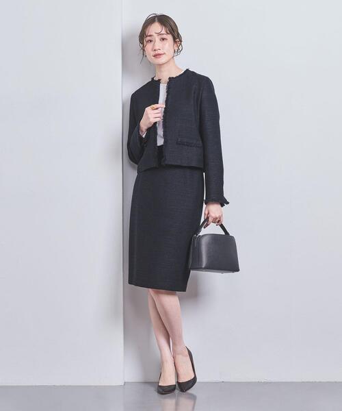 UNITED ARROWS ラメツイードノーカラージャケットセット UNITED ARROWS（ユナイテッドアローズ）の「ラメツイード ノーカラー