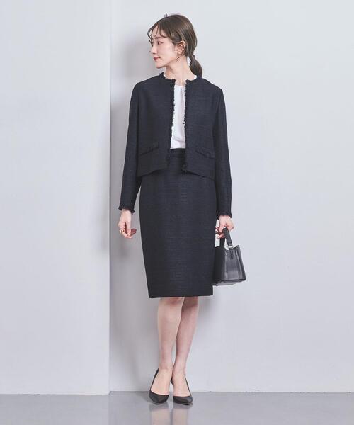 UNITED ARROWS ラメツイードノーカラージャケットセット UNITED ARROWS（ユナイテッドアローズ）の「ラメツイード ノー