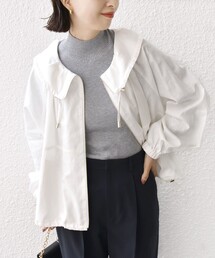 SHIPS | * 〈手洗い可能〉リネン レーヨン コーティング スタンド カラー ジップ ブルゾン 24SS ◇(ブルゾン)